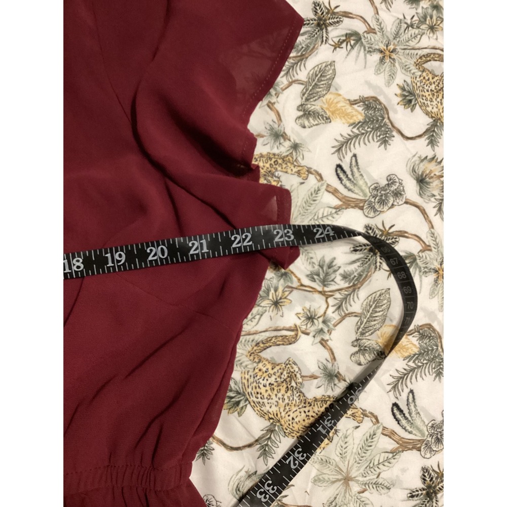 Lulus All About Love Burgundy Maxi Dress Chiffon Flutter Sleeve Formal 2XL NWT - Picture 7 of 11